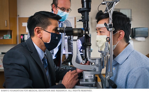 Mayo Clinic ophthalmologists perform a thorough eye exam.