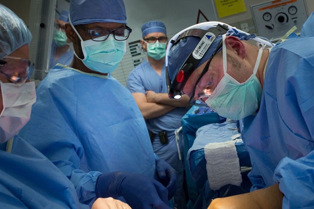 A Mayo Clinic surgical team performs a procedure.
